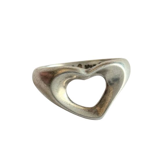 Tiffany & Co.  Elsa Peretti Open Heart Ring - Size 5 - Sterling Silver - Picture 1 of 8